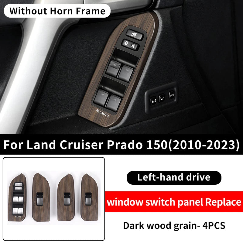 For Toyota 2010-2023 Land Cruiser Prado 150 LC150 Wood Grain Door Handle Armrest Interior Upgrade Accessories Replacement Parts