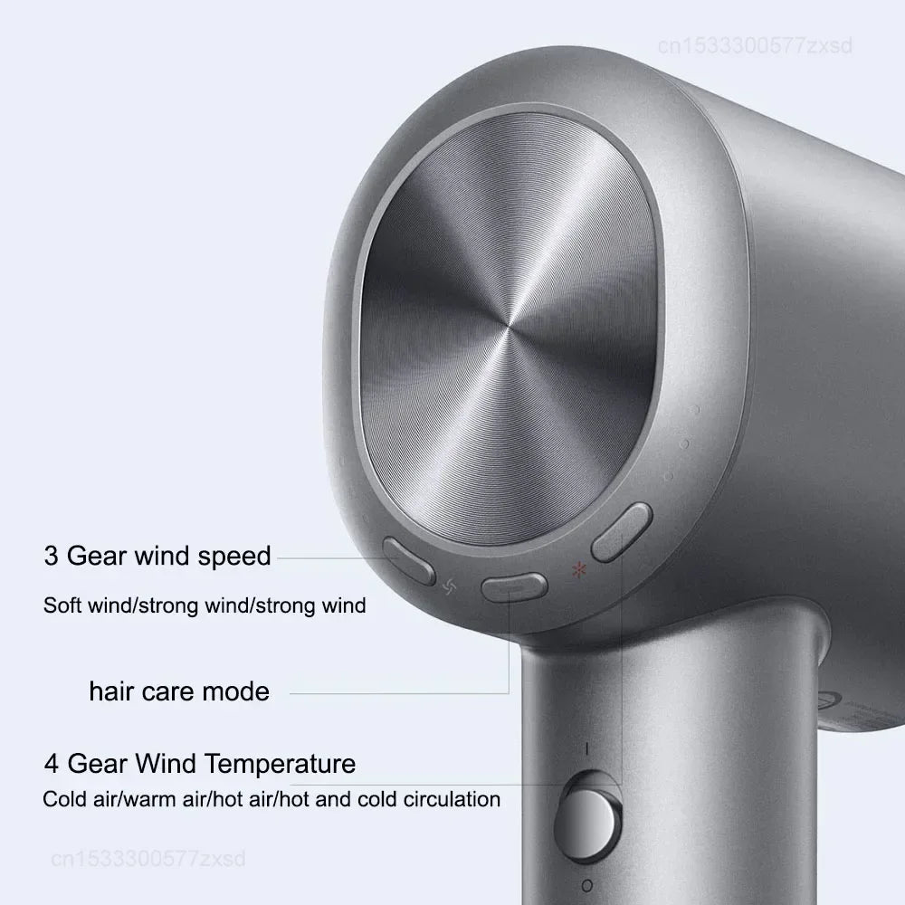 Xiaomi Mijia H701 High Speed Water Ion Hair Dryer,4 Temps & 3 Speeds,Professional 1600W Ionic Blow Dryers,110000 Rpm Fast Dry
