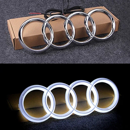 Static Light Car Front Grille LED Emblem Decor for Audi A4 A5 Q5 RS5 A4L A3 8p Q3 A8 Decals Badge Sticker Exterior Accessories