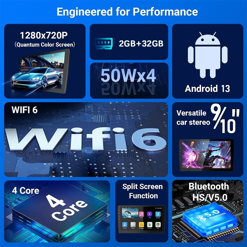 Universal 9/10 inch Android 10 2Din Car Radio Autoradio Android Car Radio GPS Central Multimedia Smart Car Stere Androidauto NEW