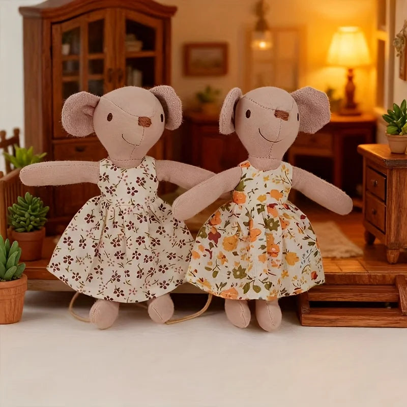 2/3 Pcs, 15/9.5 Cm Tall Interchangeable Mouse Dolls for Dollhouse Miniature Scene Decoration, Christmas and New Year Gifts