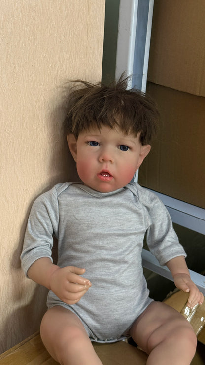 NPK 50CM Reborn Liam Realstic Liflike Real Looking Handmade Soft Touch Body with 3D Skin Visible Veins Toddler Baby Dolls Gift