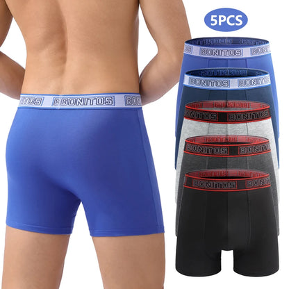 5pieces Men's Panties Sexy Medium Long Mens Underpants Letter Boxers Underwear For Men Polyester Boxer Shorts
