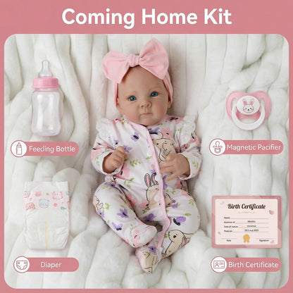 19inch Bettie NPK Lifelike Art Doll - Vinyl & Cloth Body Cuddly Baby with 3D Skin Painting And Visible Veins Collectible Toy