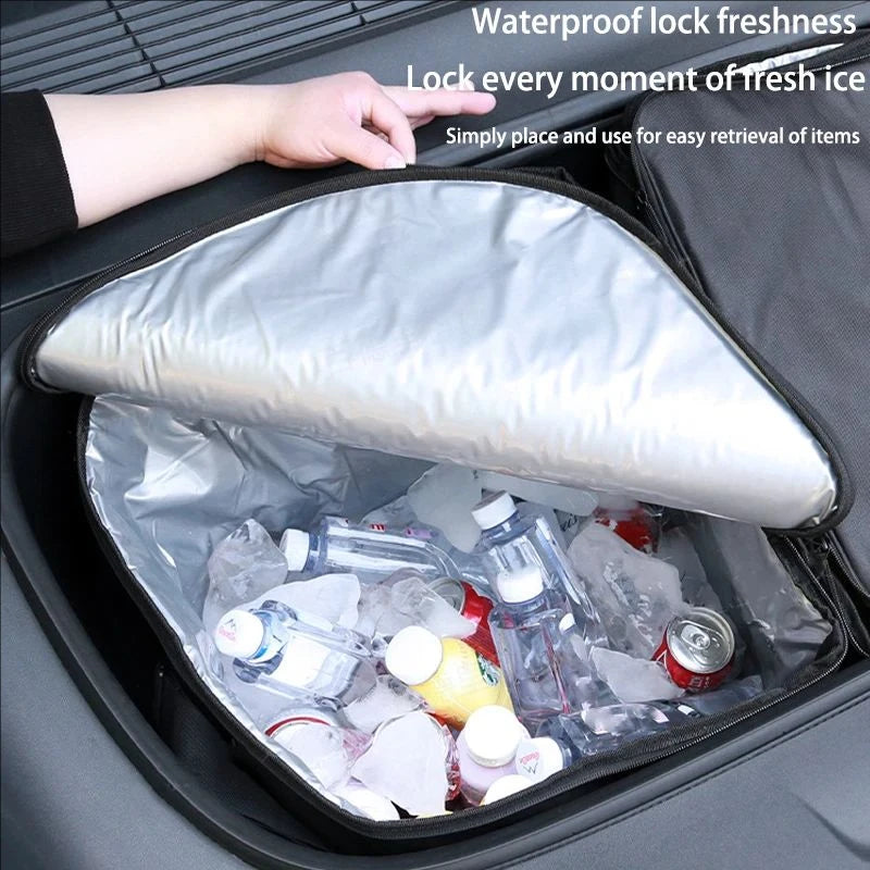 For Tesl Model 3 Y YL Juniper Highland 2025-2020 2026 Frunk Cooler Organizer Insulation Bag Front Trunk Storage Outdoor
