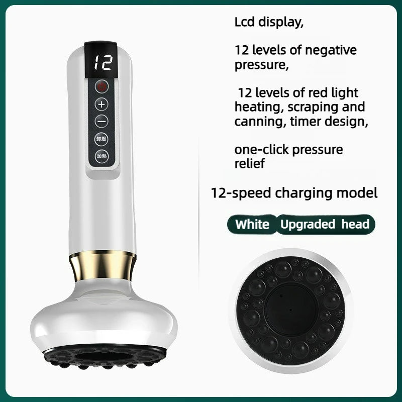 12 Speed Electric Suction Cup Massager, Scraping Suction Cup, Anti Orange Peel Tissue, Beauty, Scraping, Hot Compress, Slimming