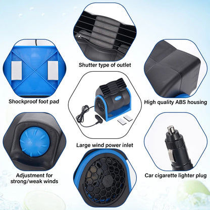 12V Car Vehicle Truck Boat Air Conditioner Car Cooling Air Fan Speed Adjustable Silent Cool Cooler With Auto Cigarette Lighter