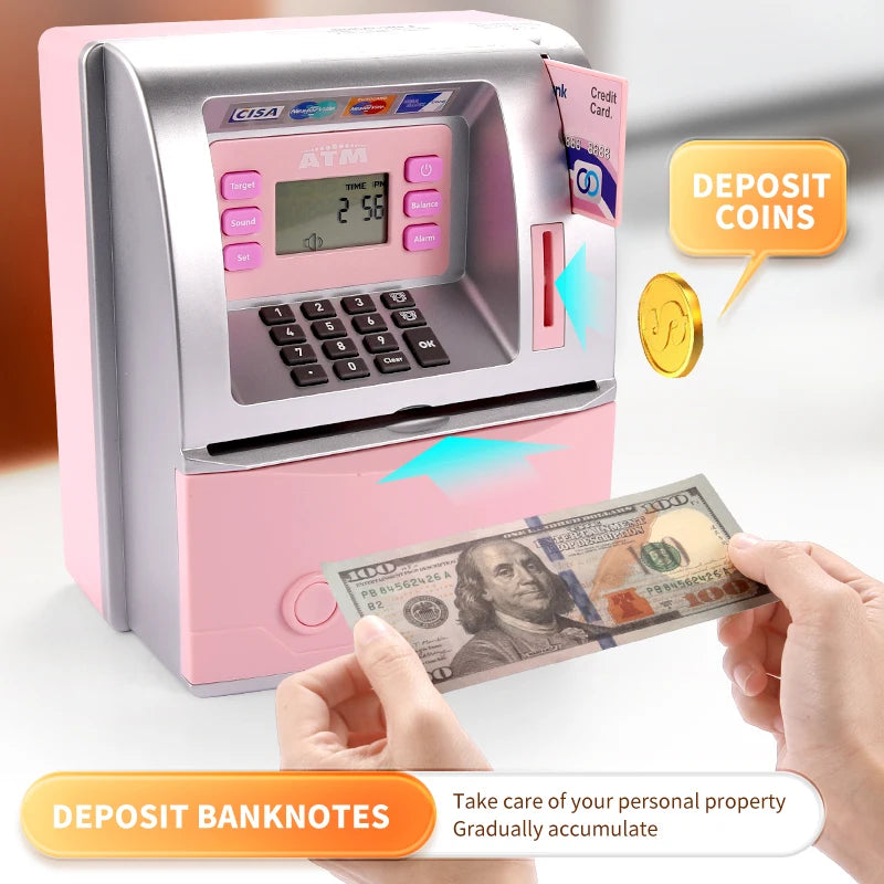 Children's piggy bank coin storage box ATM piggy bank boys and girls creative password box toy gift