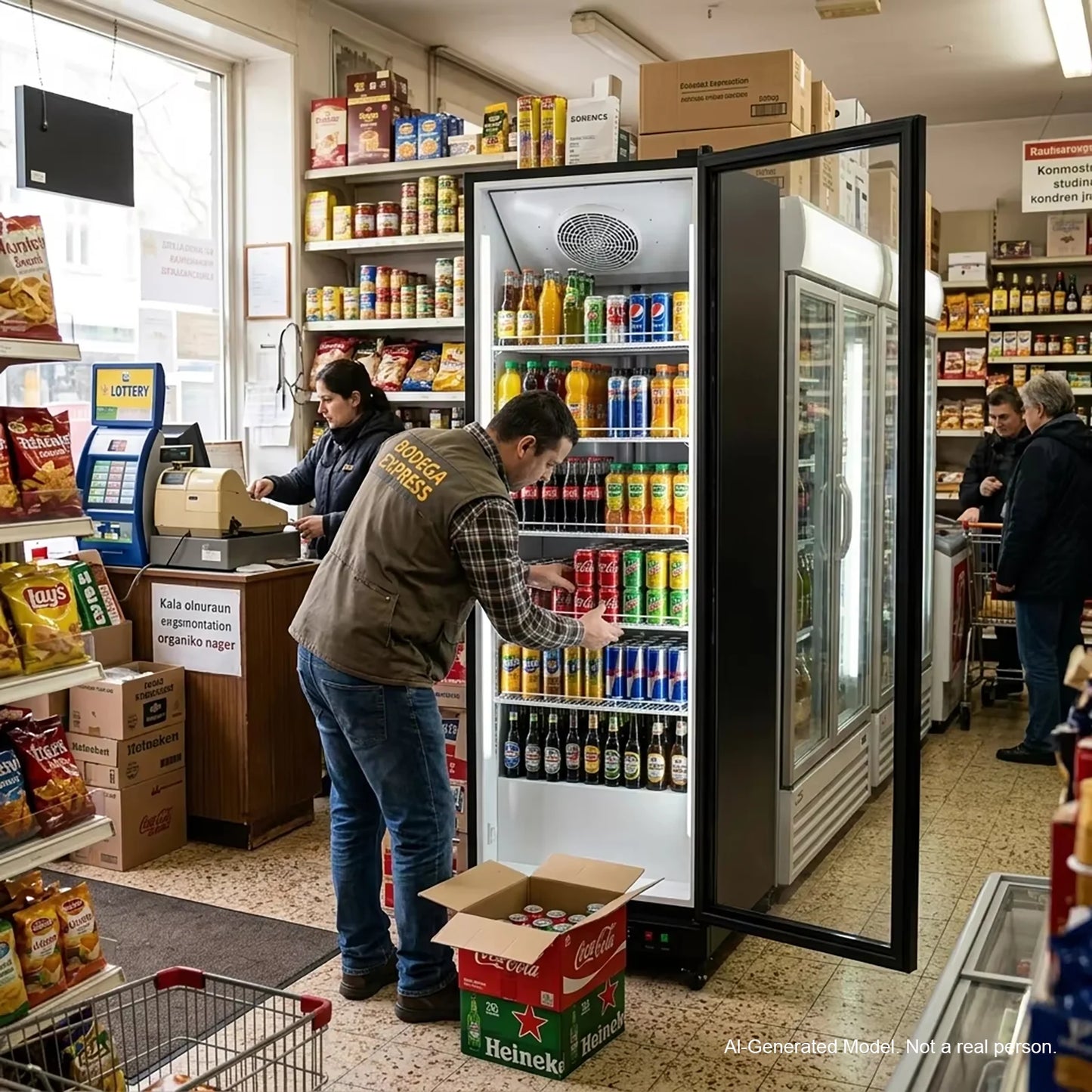 Yeego Commercial Display Beverage Refrigerator 12.36 cubic feet Vending machine beverage cooler with LED lights and adjustable shelf suitable for 0-22 ° F Supermarket,Business,Grocery Store,Office,Home
