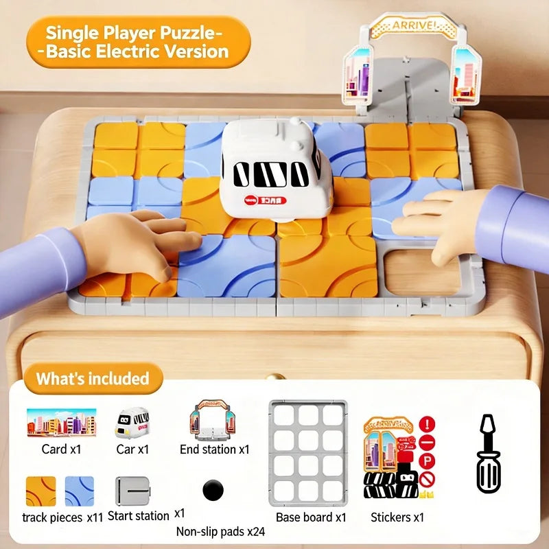 DIY City Adventure 3D Puzzle Race Track Toy Parking Lot Maze Board Game Sliding Car Brain Teaser STEM Vehicle Educational Gift