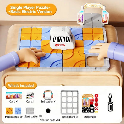 DIY City Adventure 3D Puzzle Race Track Toy Parking Lot Maze Board Game Sliding Car Brain Teaser STEM Vehicle Educational Gift