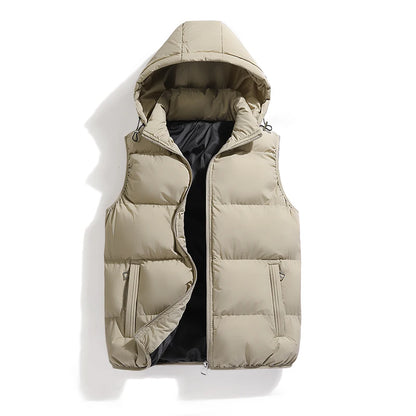 Mens Vest Jacket Warm Sleeveless Jackets Winter Waterproof Zipper Coat Autumn Stand-up Collar Casual Waistcoat Brand Clothing