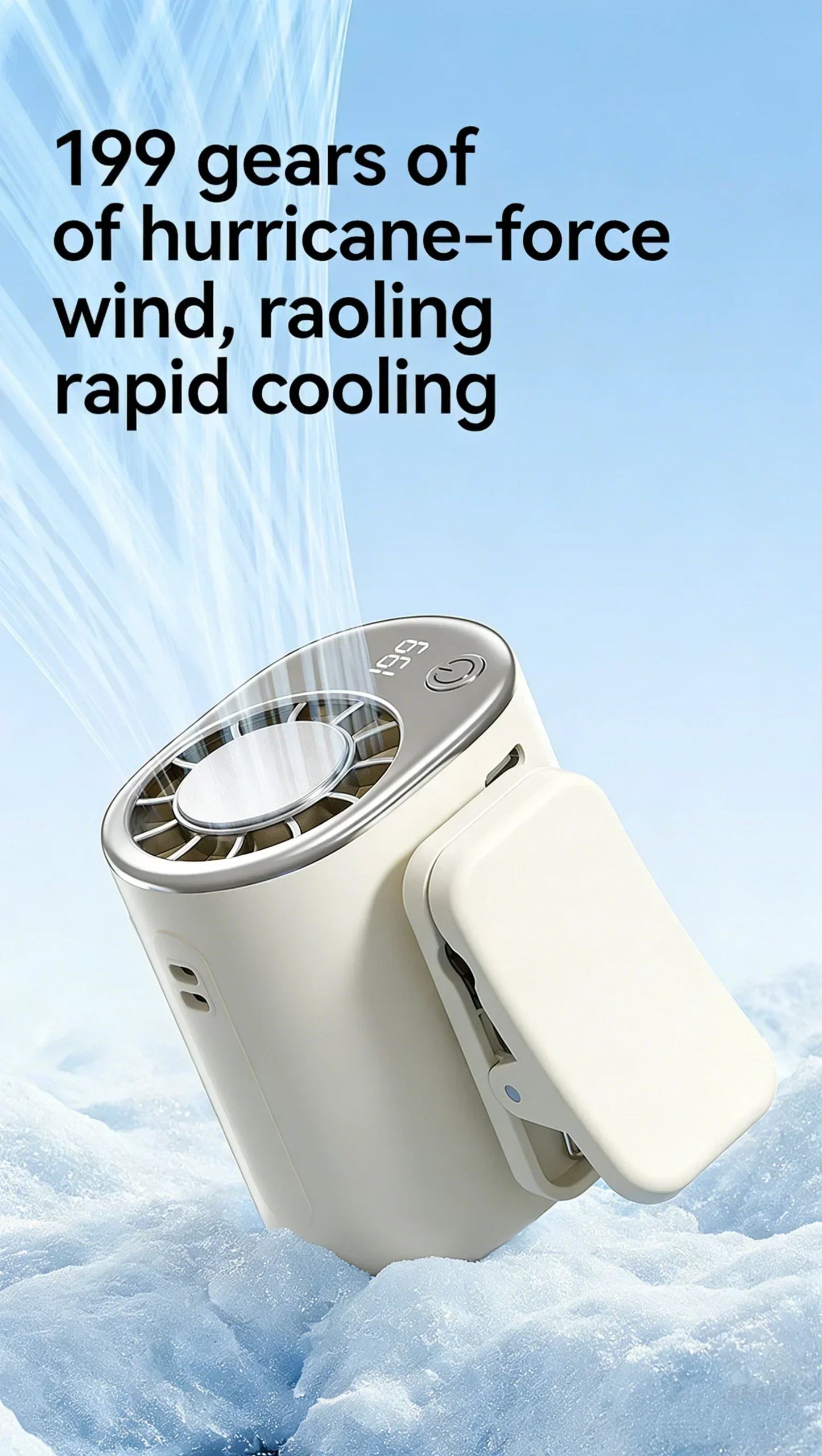 Car Clip On Fan Mini Portable Fan Outdoor Clip Umbrella Fan Waist Clip Electric Fan USB Rechargeable Desktop Cooling Fan Camping