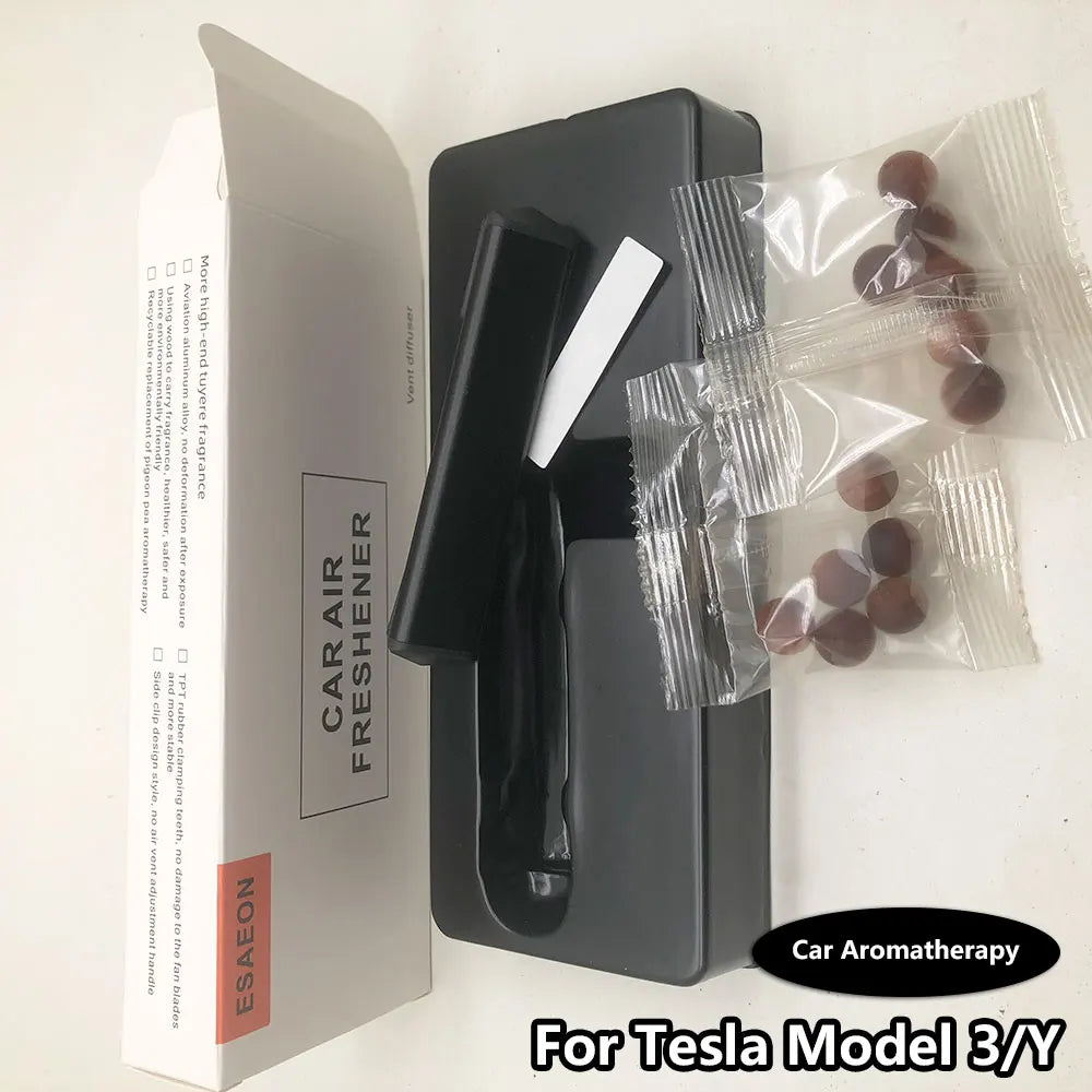For Tesla Model 3/Y Air Freshener - Invisible Design -Automatic Deodorizer Fragrance Diffuser Car Aromatherapy Wooden Bead