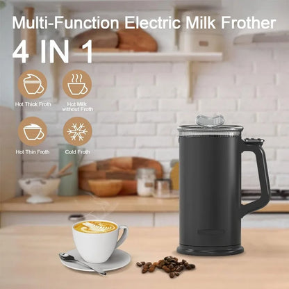 4-in-1 110V/220V Milk Frother Home Coffee Latte Maker Hot Cold Beverages  Dual Function Stainless Steel Electric Milk Frother