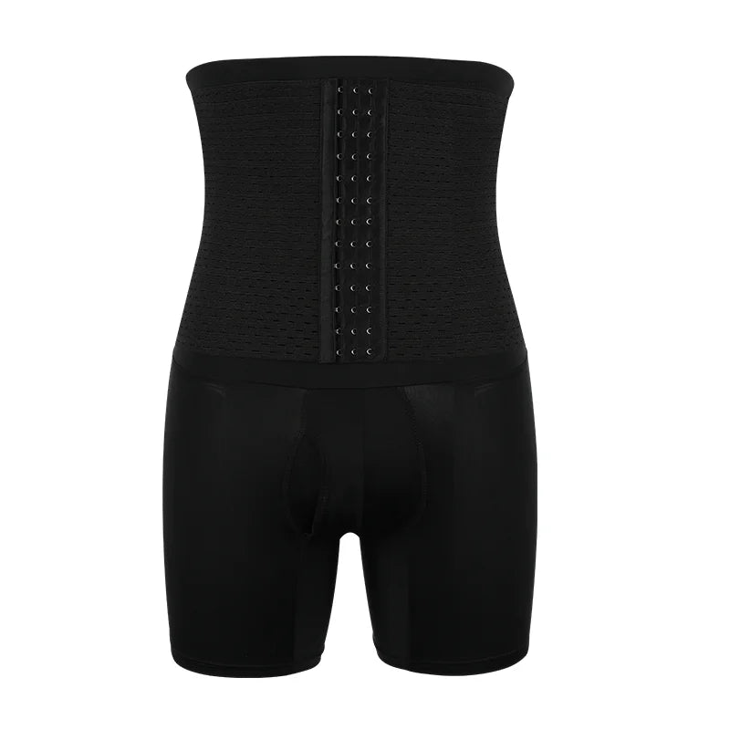 Slimbelle Men's Shapewear Boxer High Waist with Hook Fajas Tummy Control Shorts Slimming Body Shaper High Stretch Butt Lifter