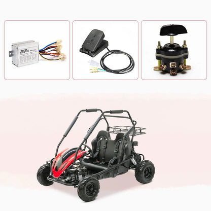 Go-kart Accelerator Pedal+Brush Forward Reverse Switch Knob+DC36V 800w Motor Brush Controller Motorcycle Accessories