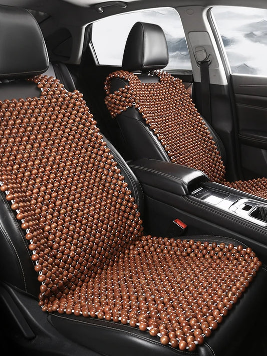 New Summer Handcrafted Beaded Wooden  Cushion Integrated Single Piece Car  Pad for Driver Universal Vehicle Mat