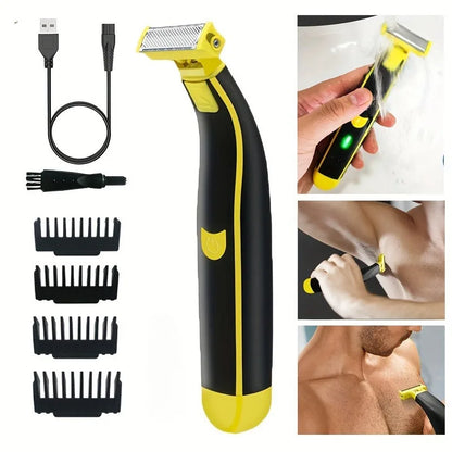 Waterproof Electric Shaver Wet And Dry Body Hair Trimmer USB Rechargeable Razor Men's Beard Trimmer Shaving Machine