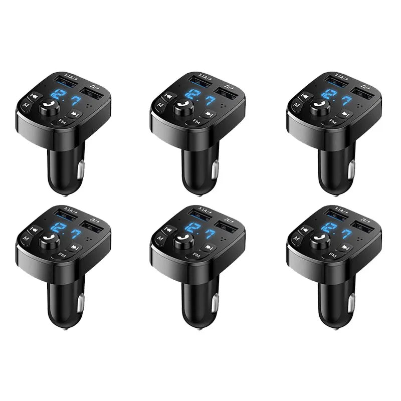 1/3/6pcs Car Mp3 Player Dual USB Fast Charger FM Receiver Bluetooth Compatible 5.0 FM Transmitter USB Flash Drive Plug Car Kit