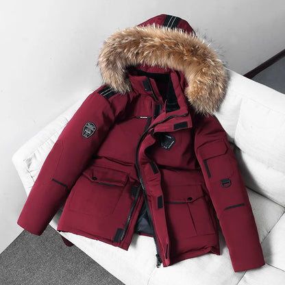 2026 Hiking, Camping, Fishing, Outdoor Mountain Climbing, Traveling, Outings, Self-driving, Ice Sports, Short Hooded Down Jacket