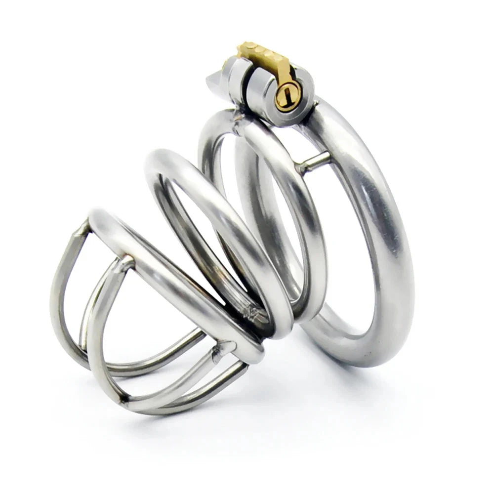 Small Penis Lock Male Steel Cock Cage Chastity Device Penis Ring Erotic Metal Bondage Husband Loyalty Sex Toys For Men