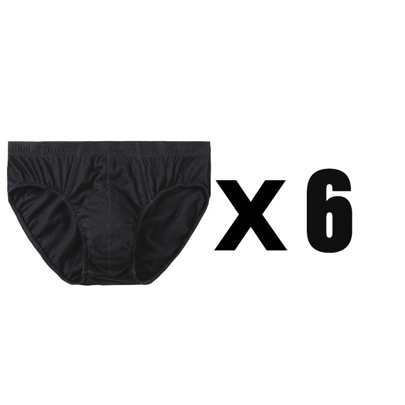 6 Pcs/Lot Men's 100% Cotton Panties Breathable Briefs Comfortable Male Underwear Lingerie Underpants Plue Size Xl -5Xl
