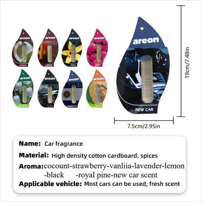 3-18pcs Car Air Freshener Natural Tea Fragrance Vehicle-mounted Hanging Vanilla Scent Water Drop-shaped Car Interior Accessory