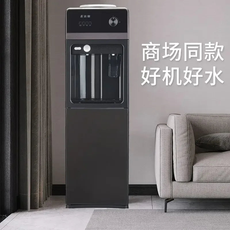 Household water dispenser with top bucket to prevent dry burning with child lock vertical type can cool and heat