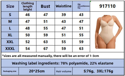 European and American Sexy High Elastic Zipper Tight V-neck Suspender Waist Thin Body Sculpting Onesie Women
