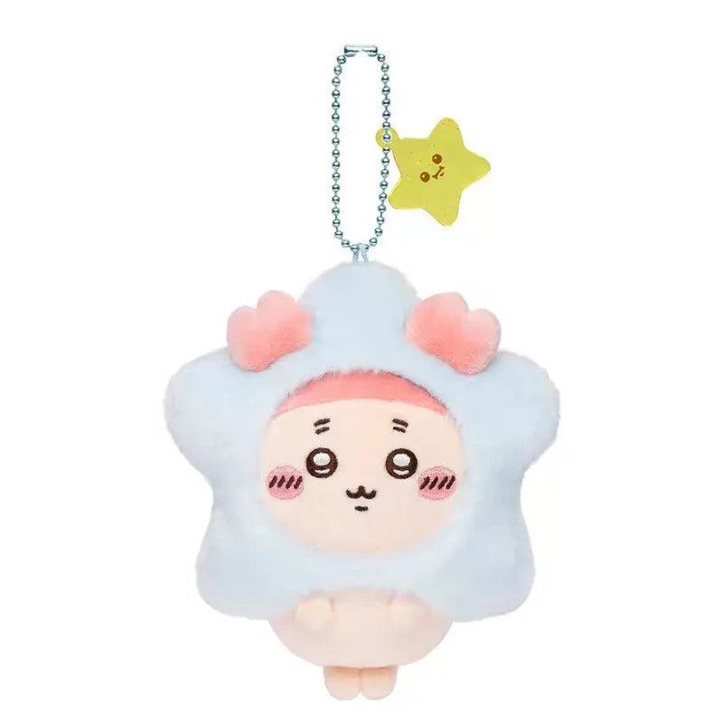 Jhiikawas Wish Star Series Plush Keychain Cute Usagi Hachiware Jiikawa & Friends Anime Pendant, Kawaii Bag Charm for Fans