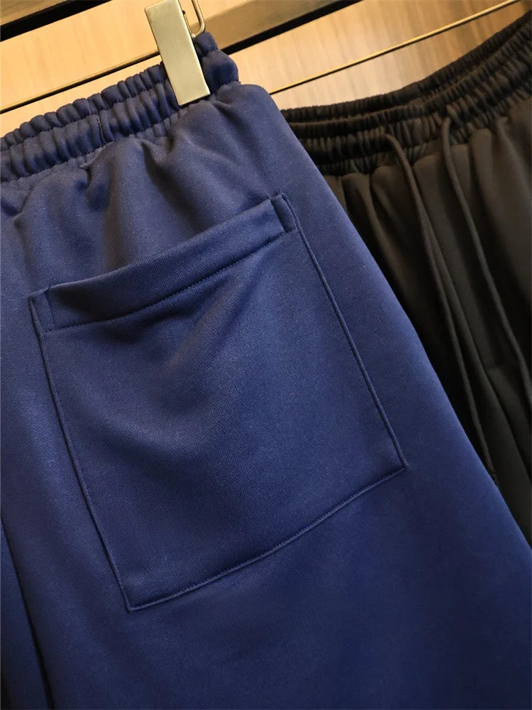 Waterproof Inner  Cotton Pants over 500g Men's Winter Straight Leg Warm Trousers Fashionable Long Pants Casual Pure Color