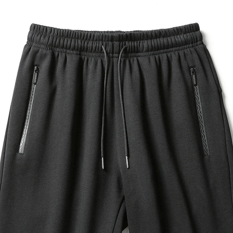 Men Joggers Cotton Warm Plus Size Pants Winter Fleece Lined Thick Warm Sports Pants Outdoor Loose Long Thicken Fleece Sweatpants