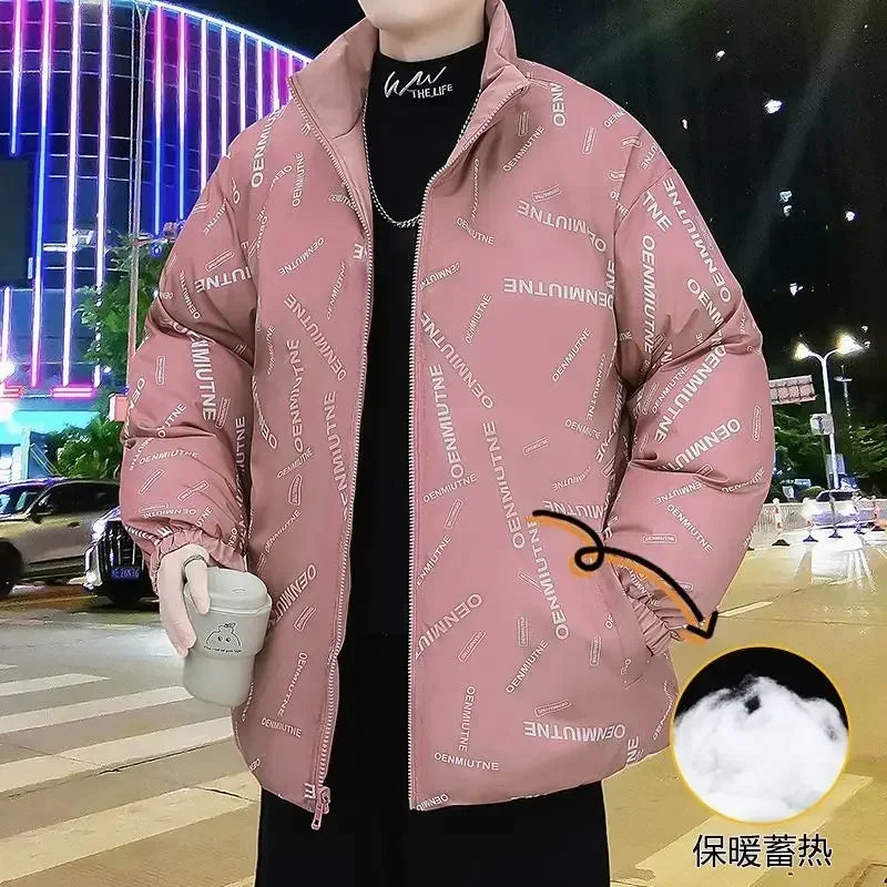 Winter Coat for Men Loose Down Jacket Man Pink Deals On Offer Original Brands Stylish High Quality Luxury Designer Harajuku Y2k