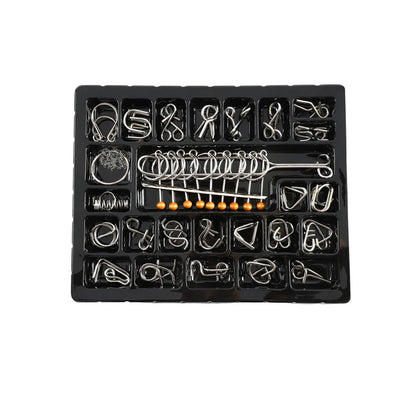 Metal Wire Puzzle Brain Teaser IQ Test Disentanglemen Iron Link Unlock Interlock Game Adults Kids Toys Solution Nine Ring