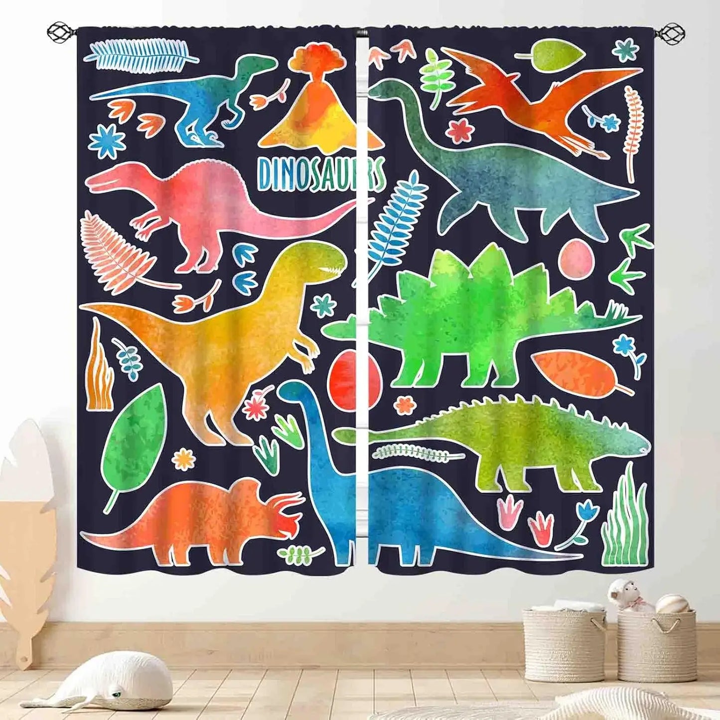 ABC Alphabet Classroom Curtains,Kids Cartoon Animal Educational Learning Cute Colorful Back to School Decorations Window Drapery