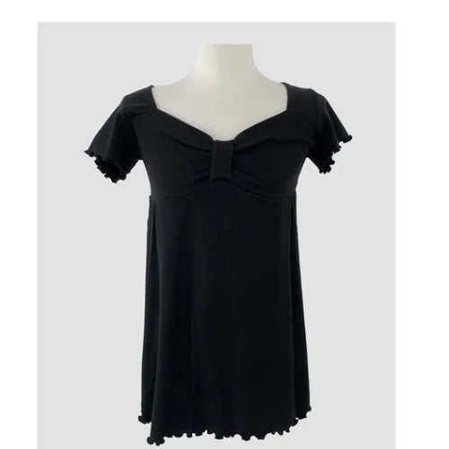 Chic Sweet Style White Bowknot Pleated Short Sleeve T Shirt Women Summer New Unique Top Korean Style Ladies Fashion