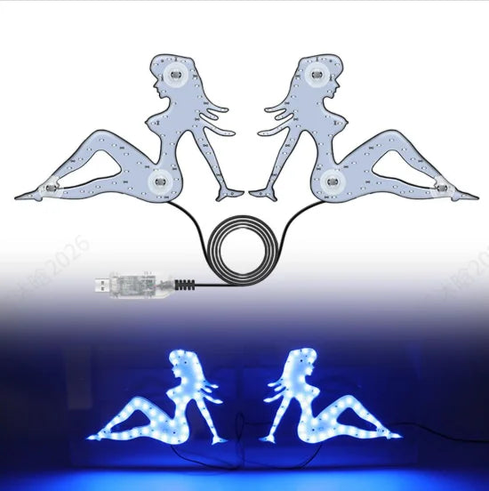 USB RGB Dynamic Big Devil Eyes Light for Cars Trucks, LED Window Screen Animation Sign Flexible Display Panel