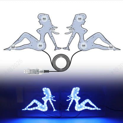 USB RGB Dynamic Big Devil Eyes Light for Cars Trucks, LED Window Screen Animation Sign Flexible Display Panel