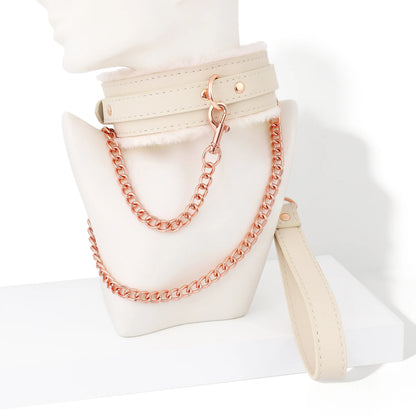 White PU Leather Sex Handcuffs Ankle Cuffs And Collar Bdsm Bondage Set Sex Toys for Couples Womens Erotic Accessories Products ﻿