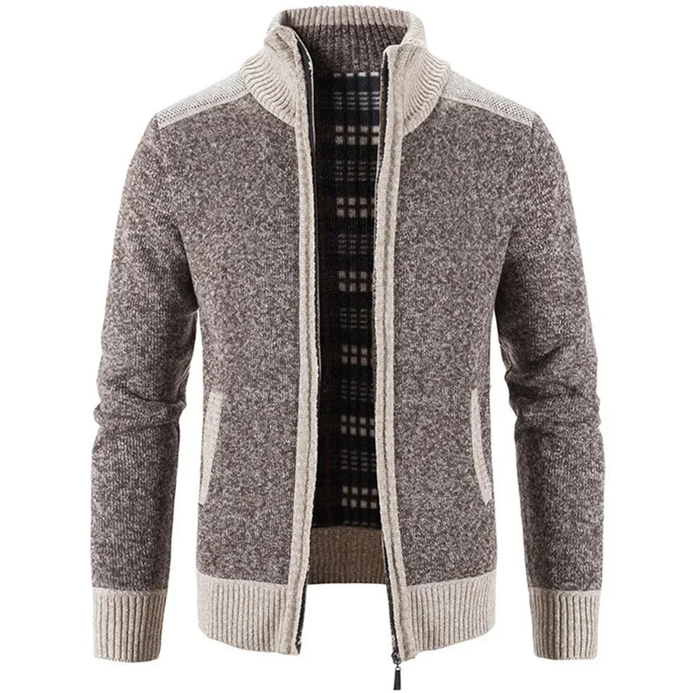Autumn Winter Men's Thick Sweater Loose Casual Cardigan Sweater Jacket Zip Knitted Sweater Men Streetwear