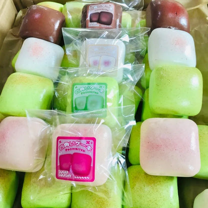 Squishy Simulated Square Bread Squeeze Toy Stress Relief Slow Rising Sensory Fidget for Anxiety ADHD Autism Gift for Kids Adults