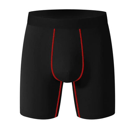 5PCS/SET Men's Underwear Black Color Boxer Shorts Sports Stretch Long Term Underwear Cycling Men's Shorts Fashion Men Underpant