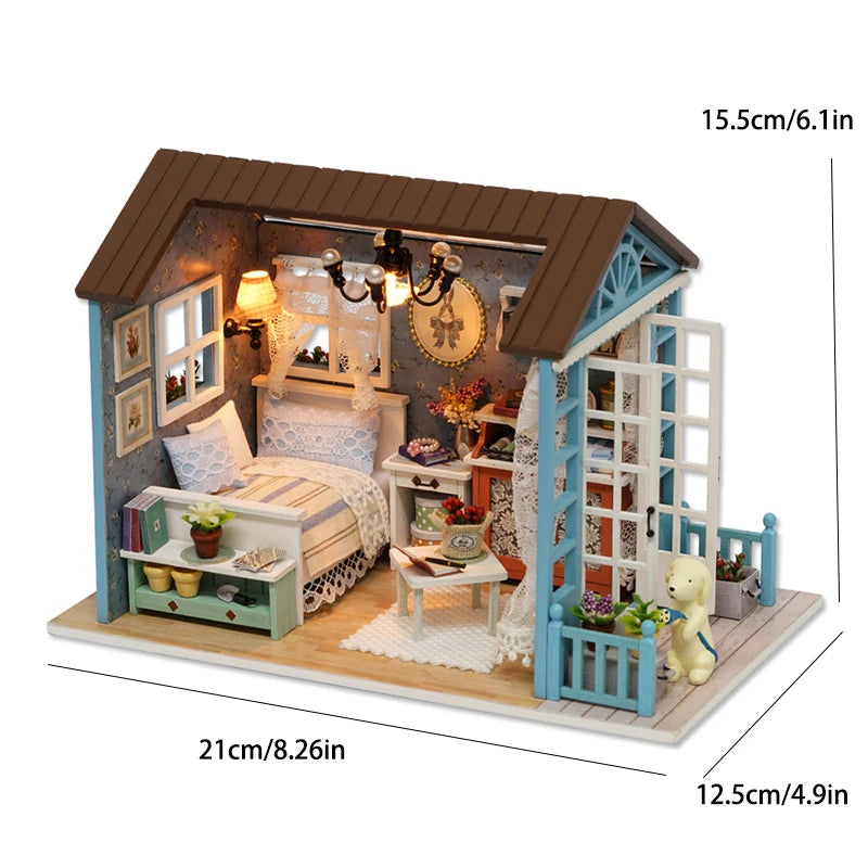 DIY Mini Dollhouses Back To School Miniature Model Doll House For Xmas Mini Wooden 3D Puzzles Classroom Assembly Start Of School