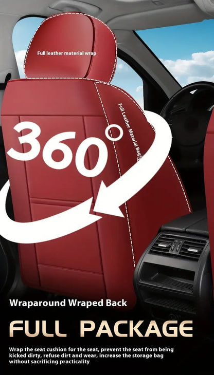 Universal 5-Seat Car Seat Cover 360° Full Coverage with Integrated Waist Support And Side Pockets for Most Vehicle Interior