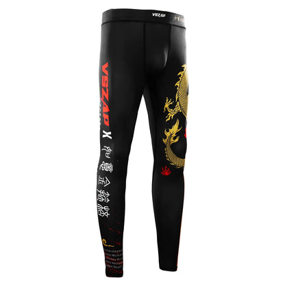VSZAP Jiu-Jitsu Boxing Fighting Martial Arts Sports Skinny Trousers Men's Casual Dragon Pattern Quick-Drying Suit
