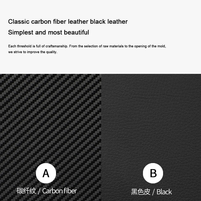 For Zeekr 001 2024 2025，Leather Car Door Anti-kick Pad Front Rear Door Protective Pad Threshold Bar Car Modification Accessories