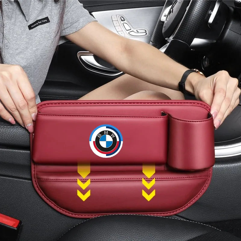 Car Front Seat Crevice Storage Box Pocket With Cup Holder for BMW E30 E34 E36 E39 E46 E52 E53 E60 E61 E62 E70 E83 Accessories