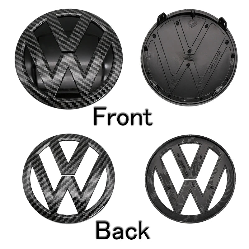 1Pc For Volkswagen Polo Car Emblem Logo With VW Polo 2014 2015 2016 2017 2018 Car Logo 122mm Front Bonnet Hood 110mm Rear Trunk