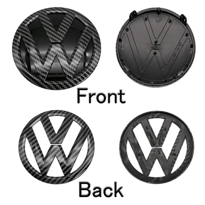 1Pc For Volkswagen Polo Car Emblem Logo With VW Polo 2014 2015 2016 2017 2018 Car Logo 122mm Front Bonnet Hood 110mm Rear Trunk